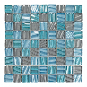 Glasmosaik-AVW 3x3 azul/verde glzd. 30x30x0,8