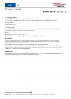 Parkettfreund Trittschalldämmung Profi Fold XPS 2.2 F+ 2,2 mm 1,00x16,00 m Faltplatte