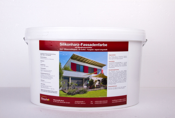 Silikonharz - Fassadenfarbe mit Wasserabperleffekt, weiß 12,5 Liter