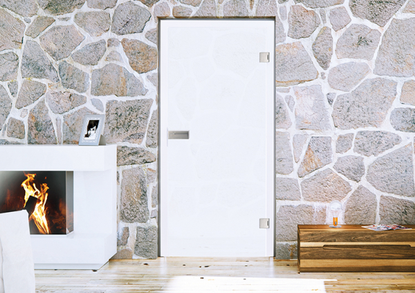 Ganzglas-Tür Piano White Pure White